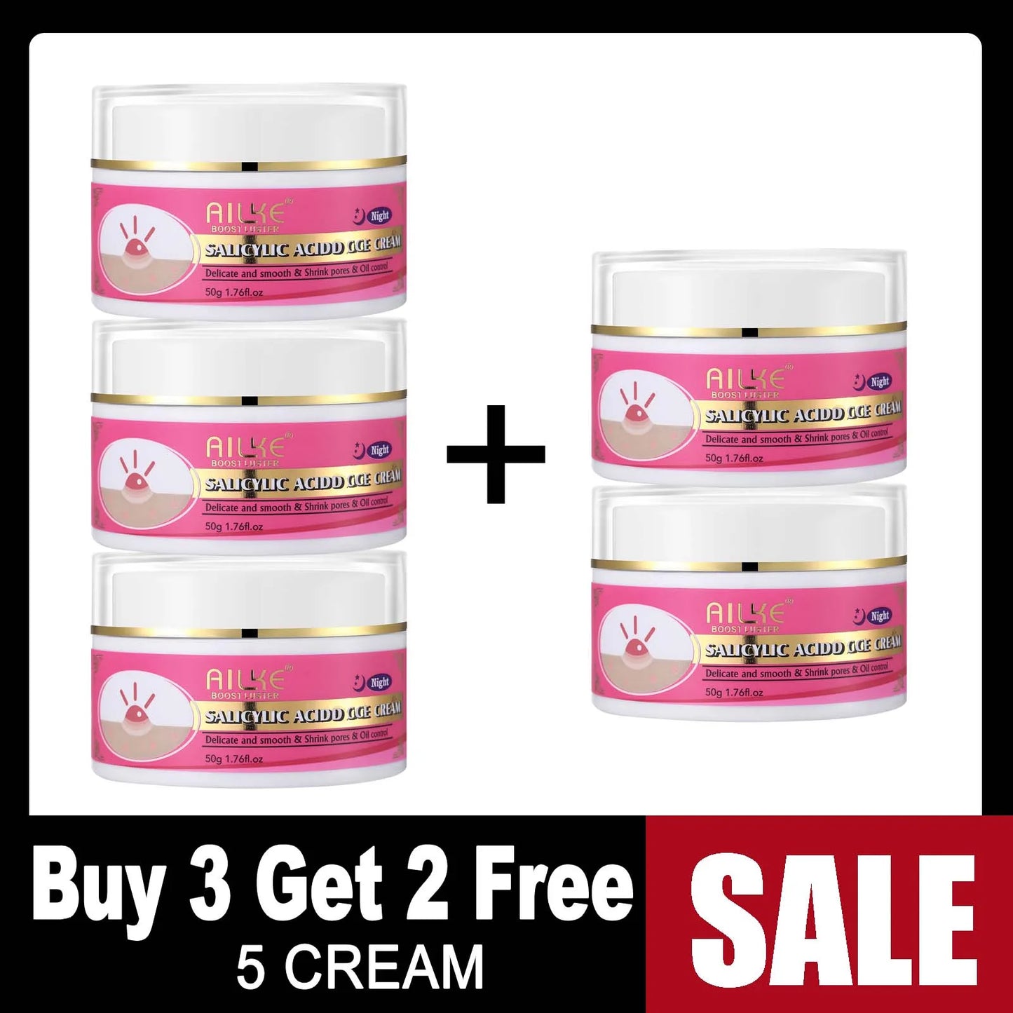 Organic Acne Face Cream, Cleaning Skin, Remove Blemish, Pimples, Non-Greasy, Oil Control, for Women and Men