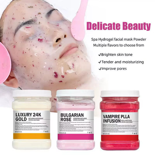 650G Enzyme Crystal Facial Mask Powder Carrot Soft Mask Powder Moisturizing Rose Petal Jelly Mask Mud Face Care Dropshipping