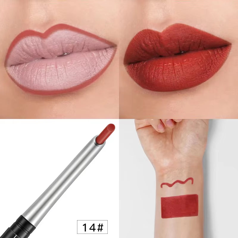 Pudaier Matte Lip Liner Pencil Waterproof Nude Sexy Lipstick Long-Lasting Women Makeup Eyes Lipliner Contour Crayon Levre