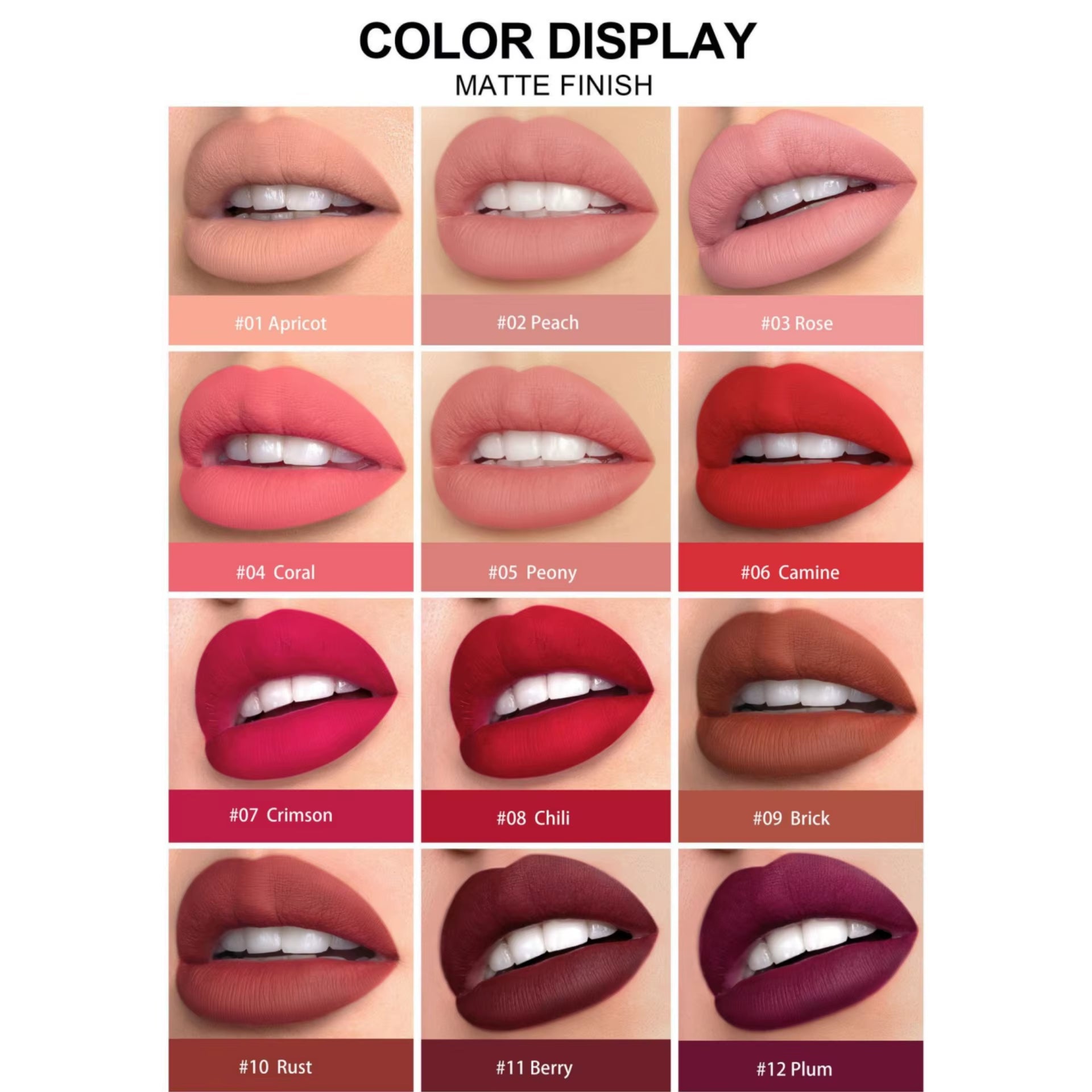 12 Colors Matte Lipstick Set Long Lasting Hydrating Lip Liner Crayon Kit Non Sticky Lightweight Professional Cosmetic