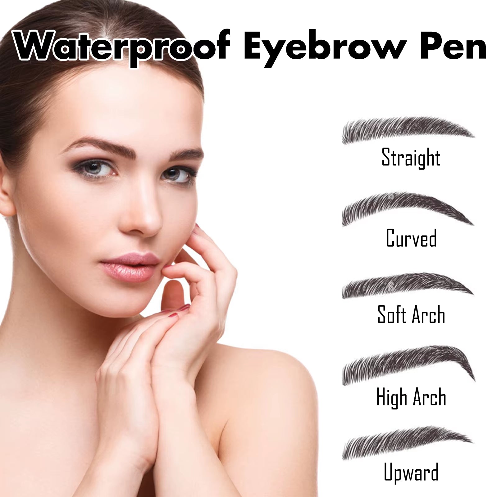Multi Color 4 Forks Eyebrow Pen Natural Plumping Eyebrow Waterproof Sweatproof Lasting Makeup Volumizing Eyebrow Pen