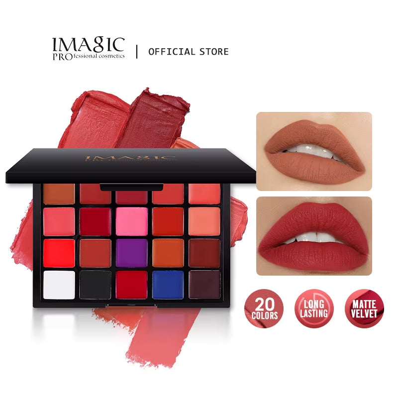 20 Colors Lipstick Palette Matte Velvet Lip Makeup Long Lasting Lip High Pigmented