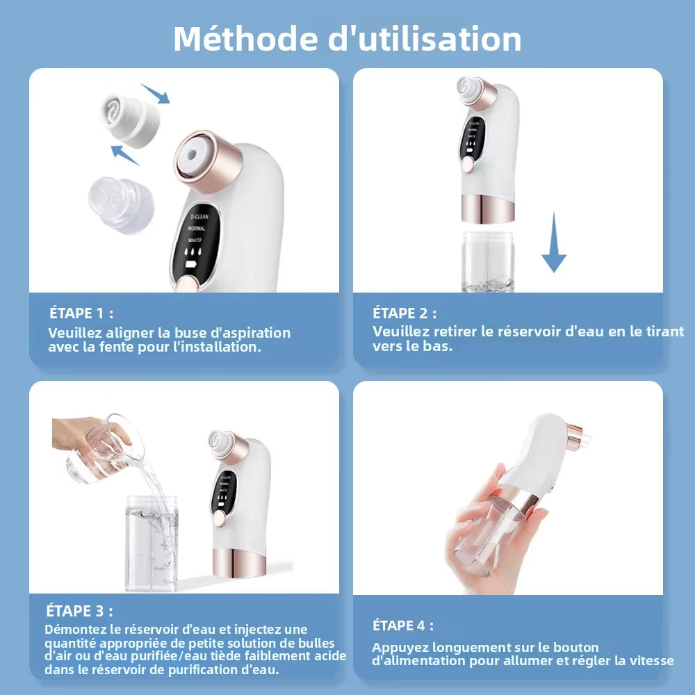 Electric Small Bubble Blackhead Remover USB Water Cycle Pore Acne Pimple Removal Vacuum Suction Facial Nose Cleaner Tool