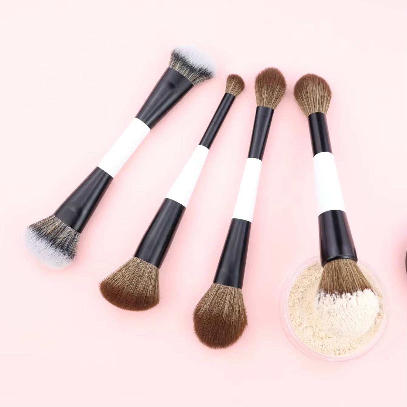 4 Double-Headed Makeup Brushes, Multi-Functional Makeup Brush, Blush Brush, Foundation Brush,