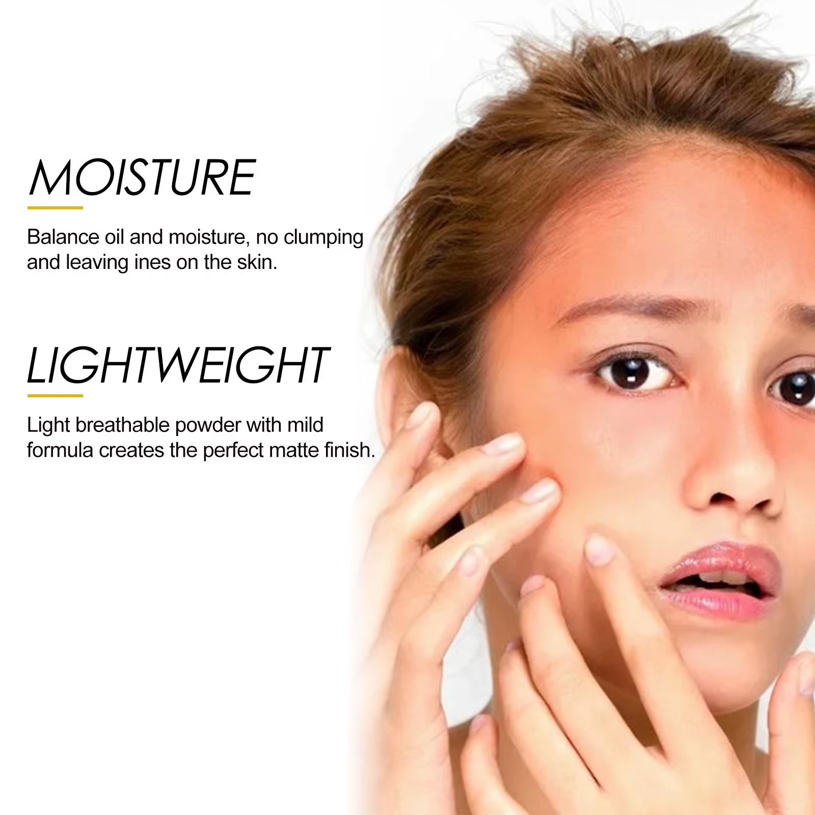 Setting Powder for Daily Makeup Natural Lightweight Breathable Oil Control Long Lasting Non Detaching Makeup Powder