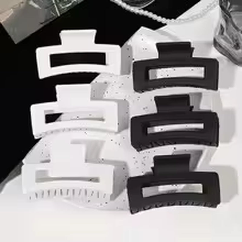 12 Pieces Rectangle Grab Clip Frosted PS Shark Clip Simple Fashion Hair Grab Clip Hair Accessories Hot Sale Accessories