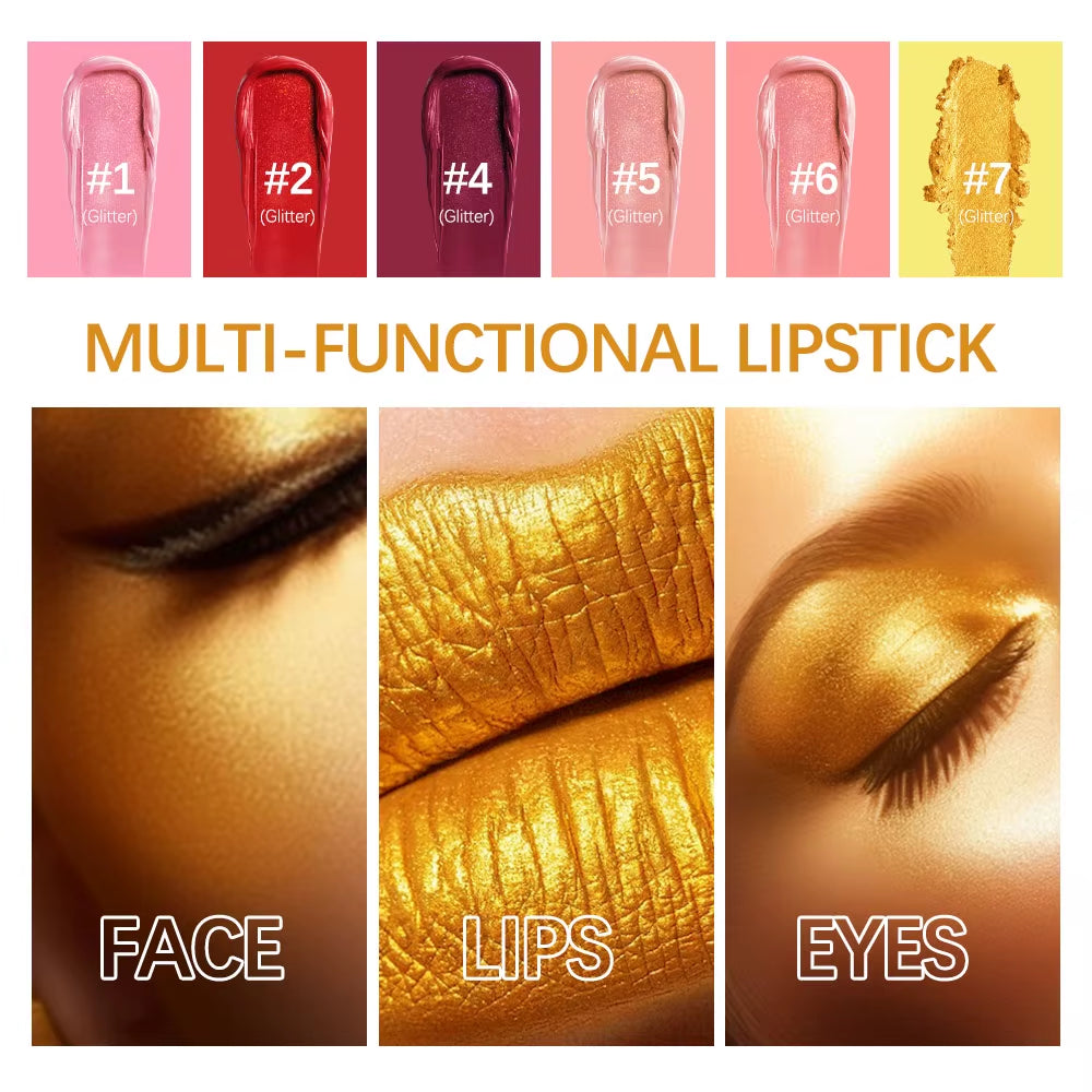 6Pcs Matt Lipstick Set Gold Brick Matte Red Pink Waterproof Long Lasting Lipsticks Lip Tint Girl Lipsticks for Girls Woman Pack