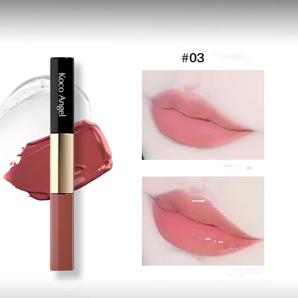 Double Headed Lip Gloss 6 Colors Matte Lipstick Waterproof Moisturizing Makeup Cosmetics Lip Balm Nude Lipstick Korean Cosmetic