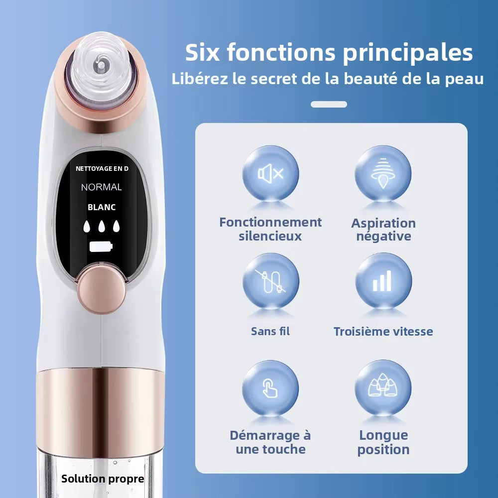 Electric Small Bubble Blackhead Remover USB Water Cycle Pore Acne Pimple Removal Vacuum Suction Facial Nose Cleaner Tool