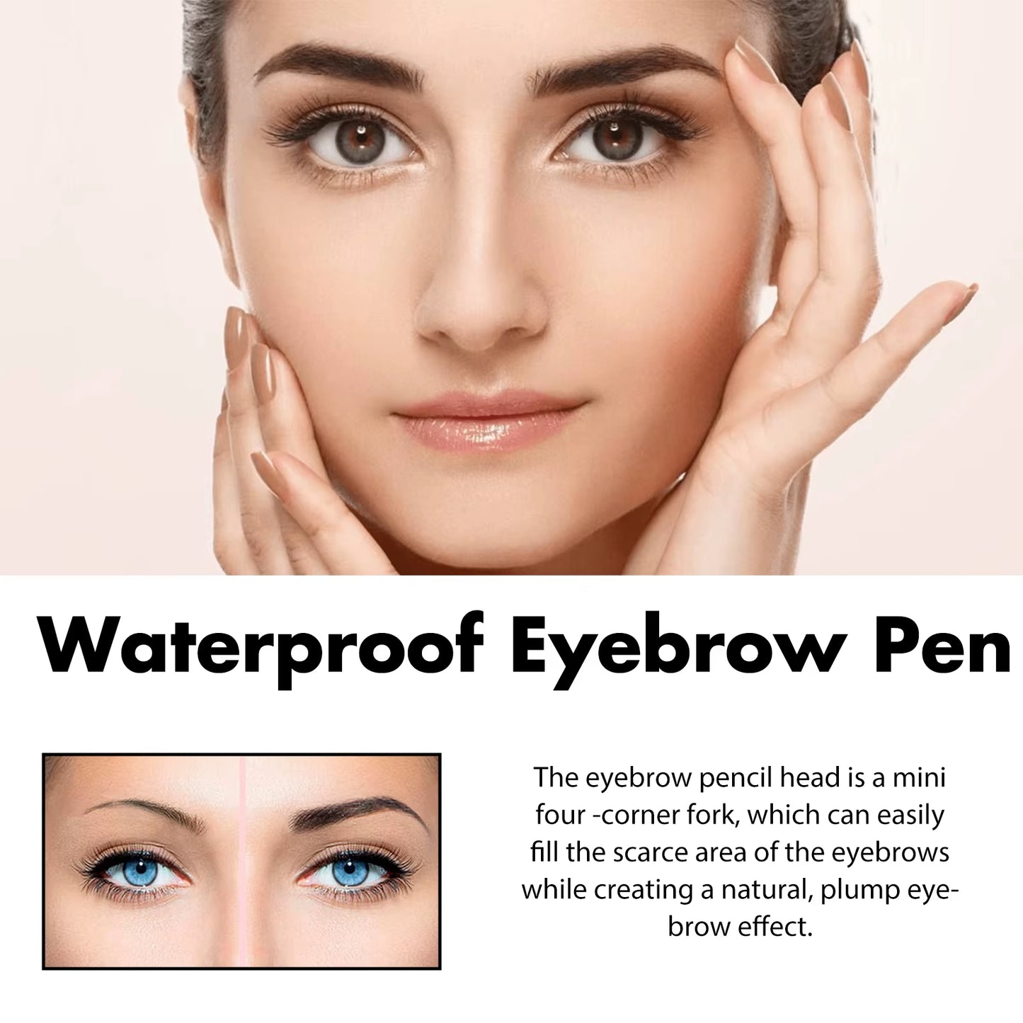 Multi Color 4 Forks Eyebrow Pen Natural Plumping Eyebrow Waterproof Sweatproof Lasting Makeup Volumizing Eyebrow Pen
