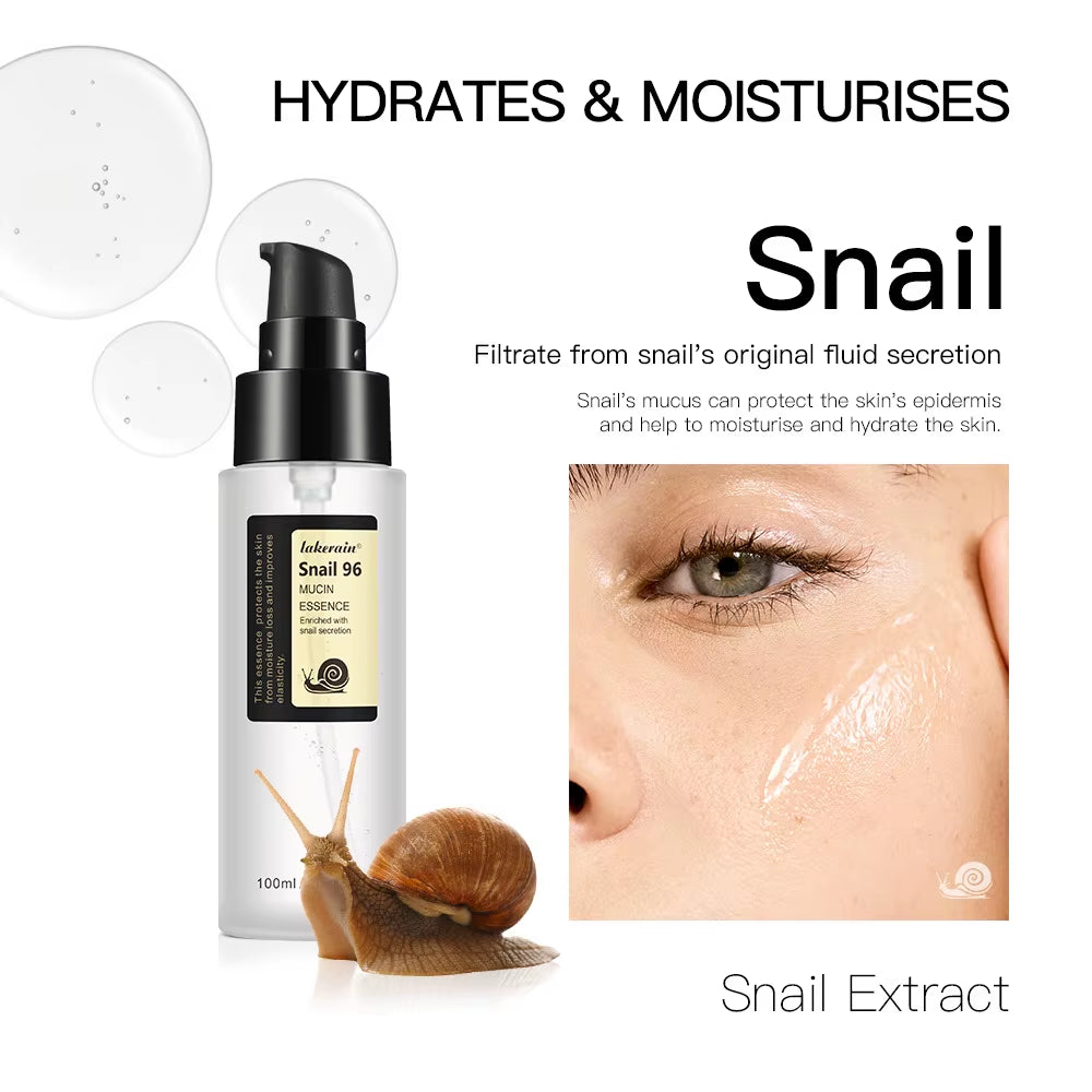 Snail Serum 96% Power Repairing Essence Lift Firm Anti-Aging Fade Fine Lines Acne Treatment Facial Sensitive Whitening 100Ml
