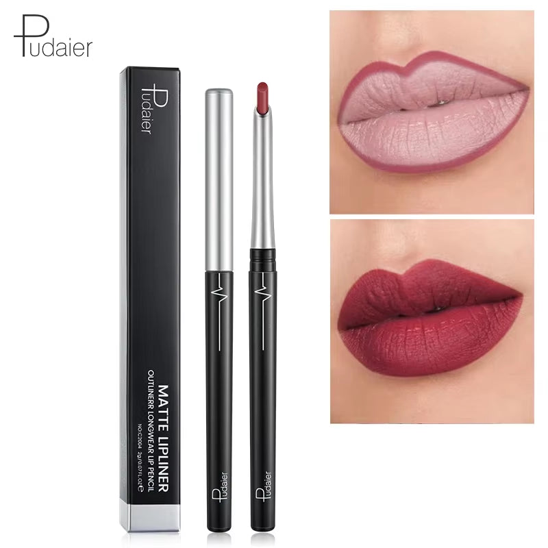 Pudaier Matte Lip Liner Pencil Waterproof Nude Sexy Lipstick Long-Lasting Women Makeup Eyes Lipliner Contour Crayon Levre