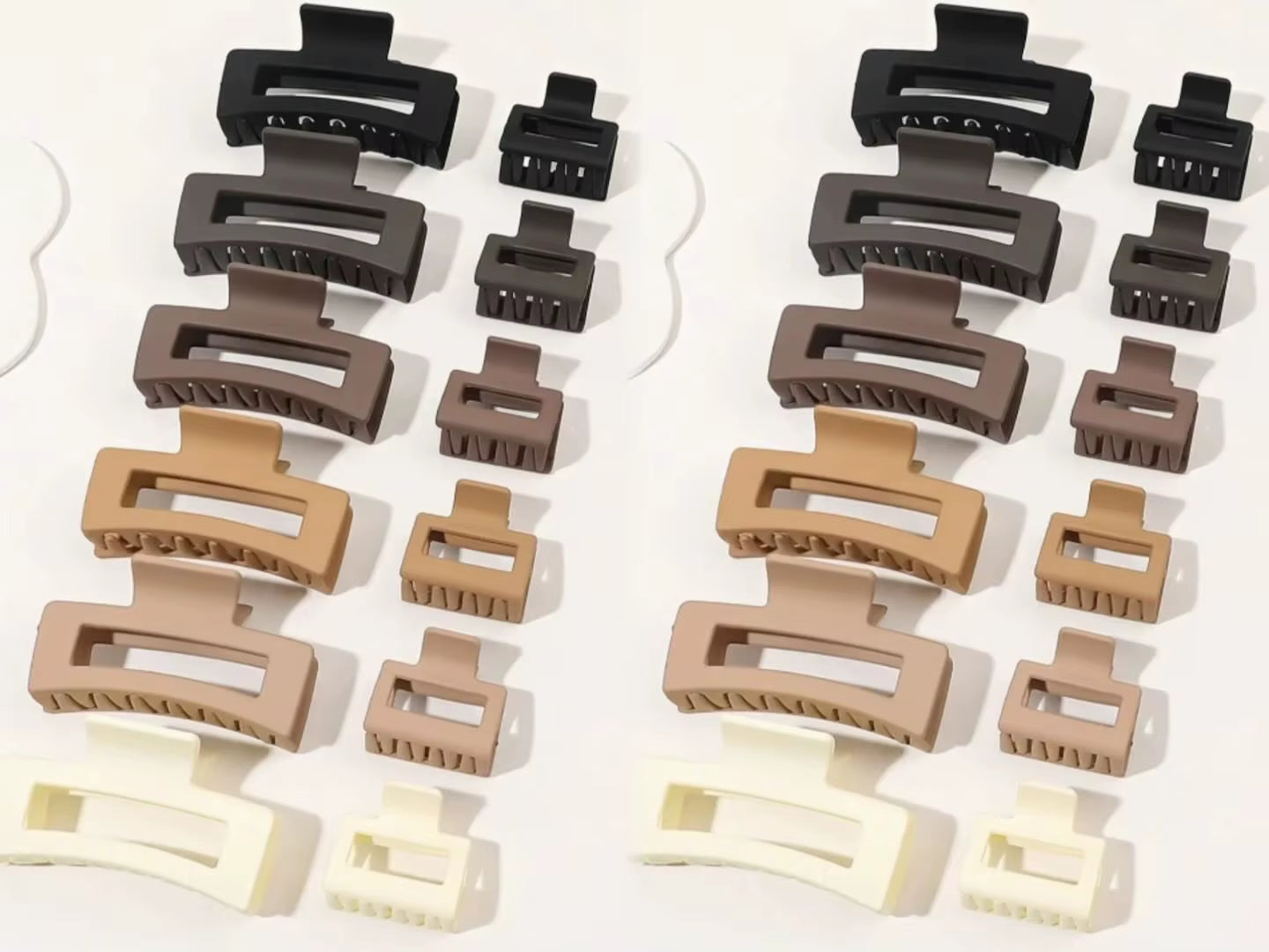 12 Pieces Rectangle Grab Clip Frosted PS Shark Clip Simple Fashion Hair Grab Clip Hair Accessories Hot Sale Accessories