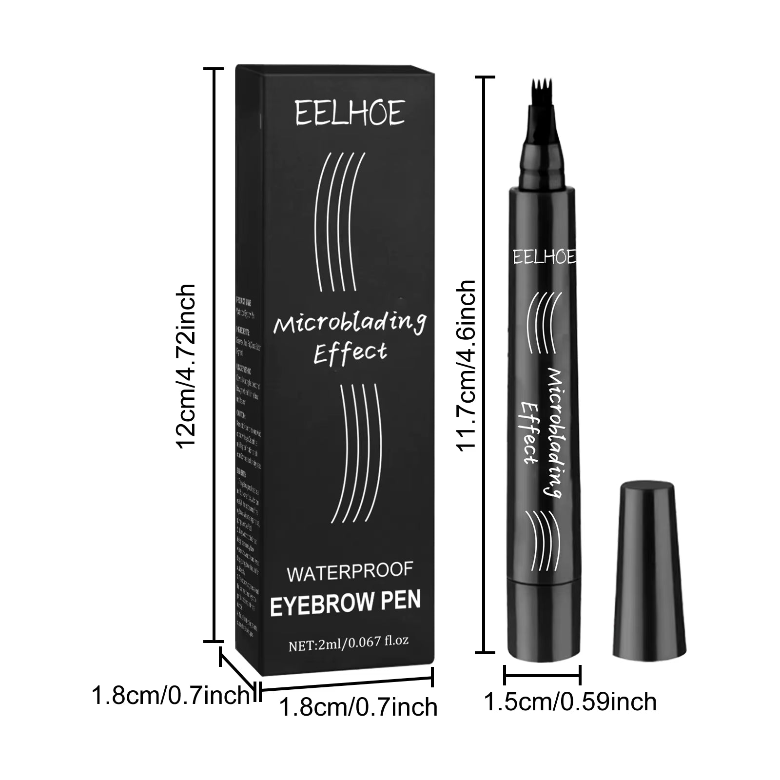 Multi Color 4 Forks Eyebrow Pen Natural Plumping Eyebrow Waterproof Sweatproof Lasting Makeup Volumizing Eyebrow Pen