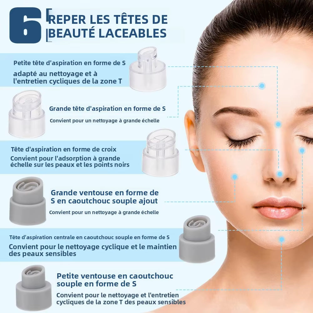 Electric Small Bubble Blackhead Remover USB Water Cycle Pore Acne Pimple Removal Vacuum Suction Facial Nose Cleaner Tool