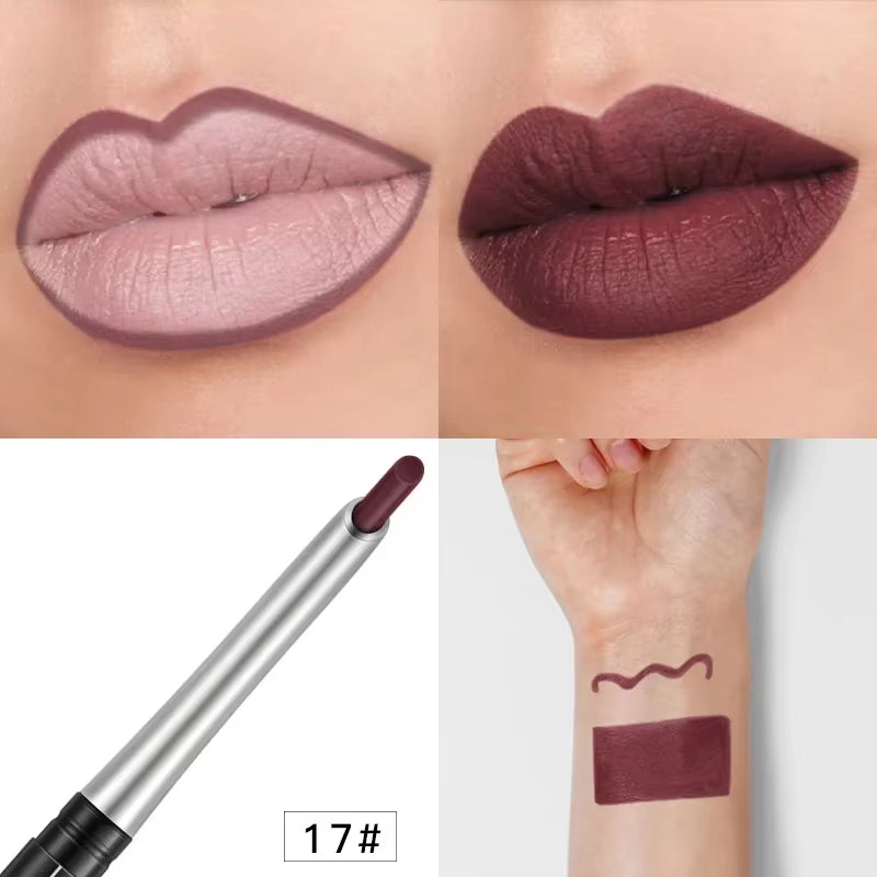 Pudaier Matte Lip Liner Pencil Waterproof Nude Sexy Lipstick Long-Lasting Women Makeup Eyes Lipliner Contour Crayon Levre