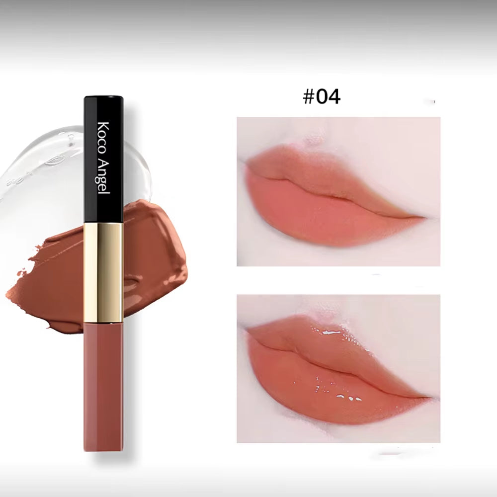 Double Headed Lip Gloss 6 Colors Matte Lipstick Waterproof Moisturizing Makeup Cosmetics Lip Balm Nude Lipstick Korean Cosmetic