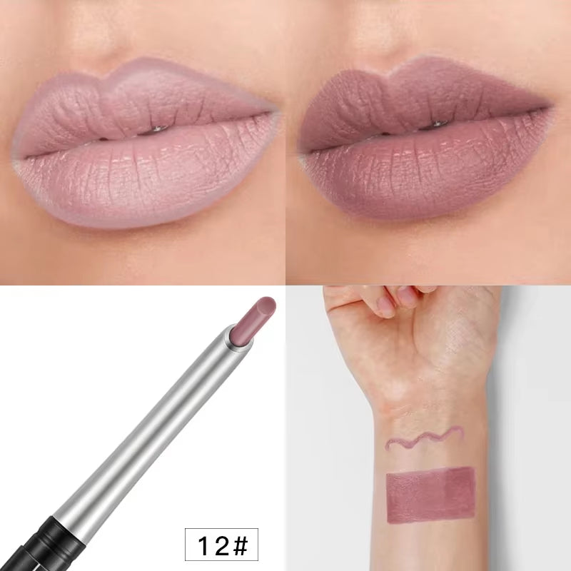 Pudaier Matte Lip Liner Pencil Waterproof Nude Sexy Lipstick Long-Lasting Women Makeup Eyes Lipliner Contour Crayon Levre