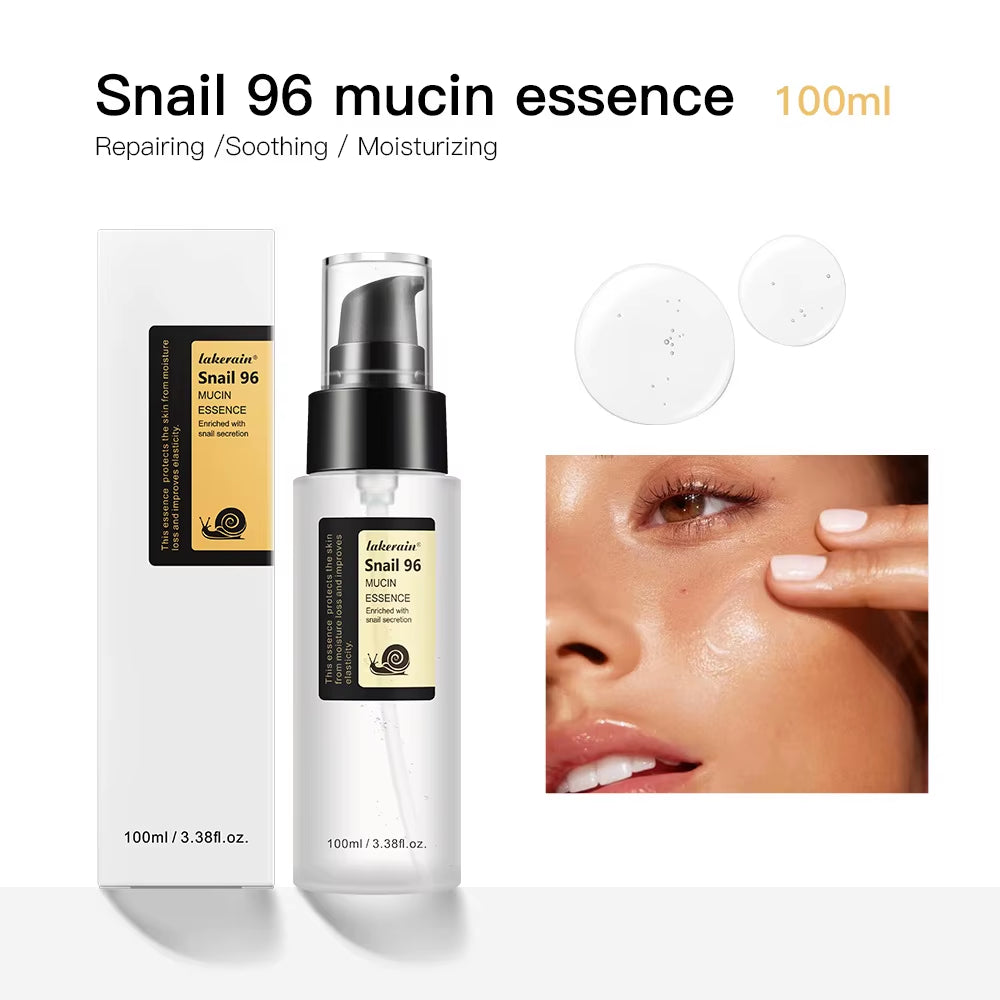 Snail Serum 96% Power Repairing Essence Lift Firm Anti-Aging Fade Fine Lines Acne Treatment Facial Sensitive Whitening 100Ml