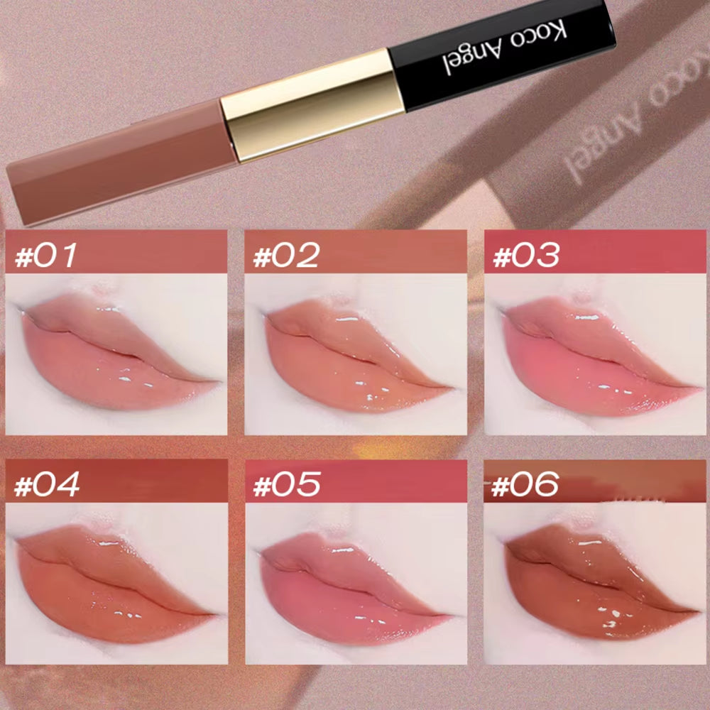 Double Headed Lip Gloss 6 Colors Matte Lipstick Waterproof Moisturizing Makeup Cosmetics Lip Balm Nude Lipstick Korean Cosmetic