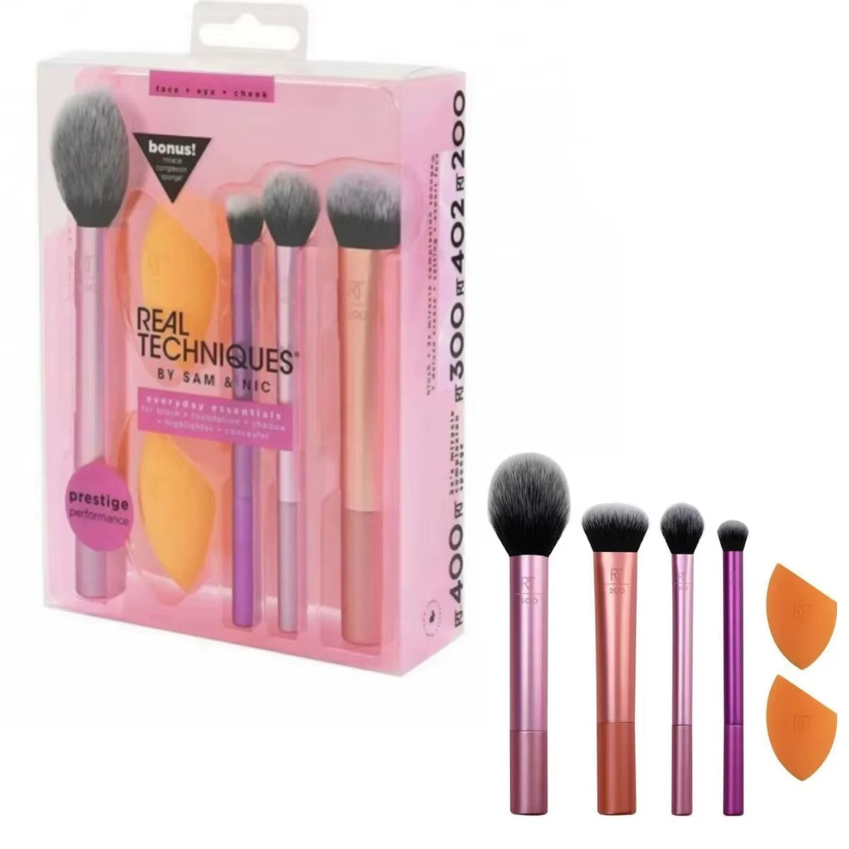 New Real Techniques Makeup Brashes Set Foundation Smooth Blender Sponges Puff DE