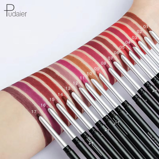 Pudaier Matte Lip Liner Pencil Waterproof Nude Sexy Lipstick Long-Lasting Women Makeup Eyes Lipliner Contour Crayon Levre